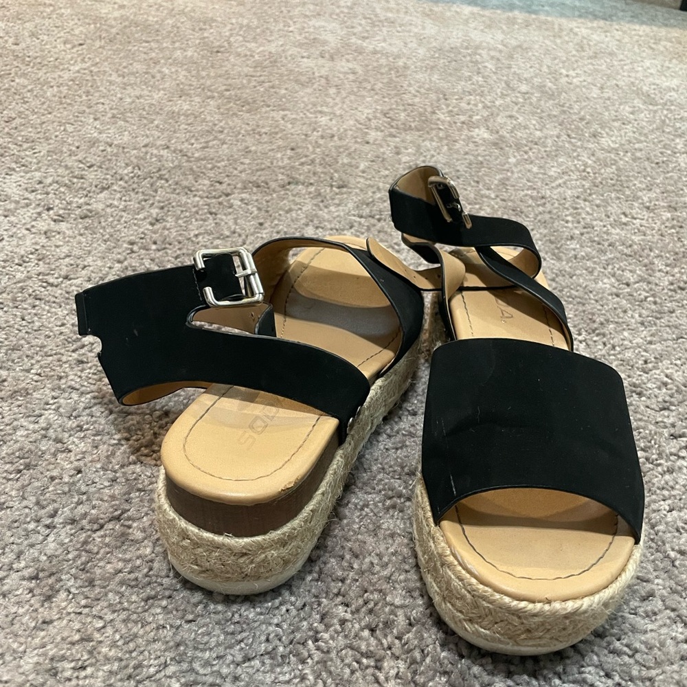 black soda platform sandals